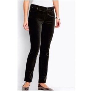 Talbots Flawless 5 Pocket Womens Black Velveteen Jegging Mid Rise Stretch 6